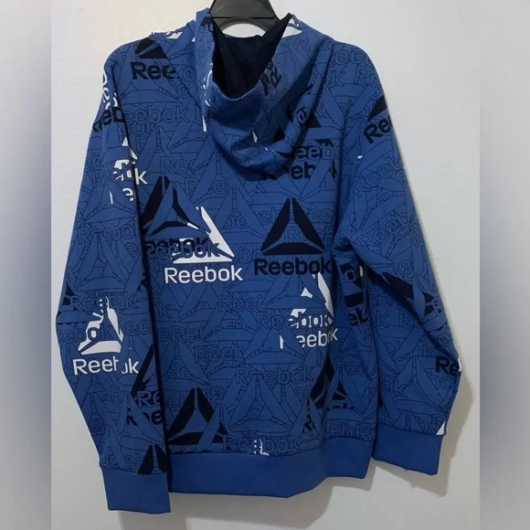 Reebok Mens 2XL Hoodie Unwind White Blue - Picture 2 of 11